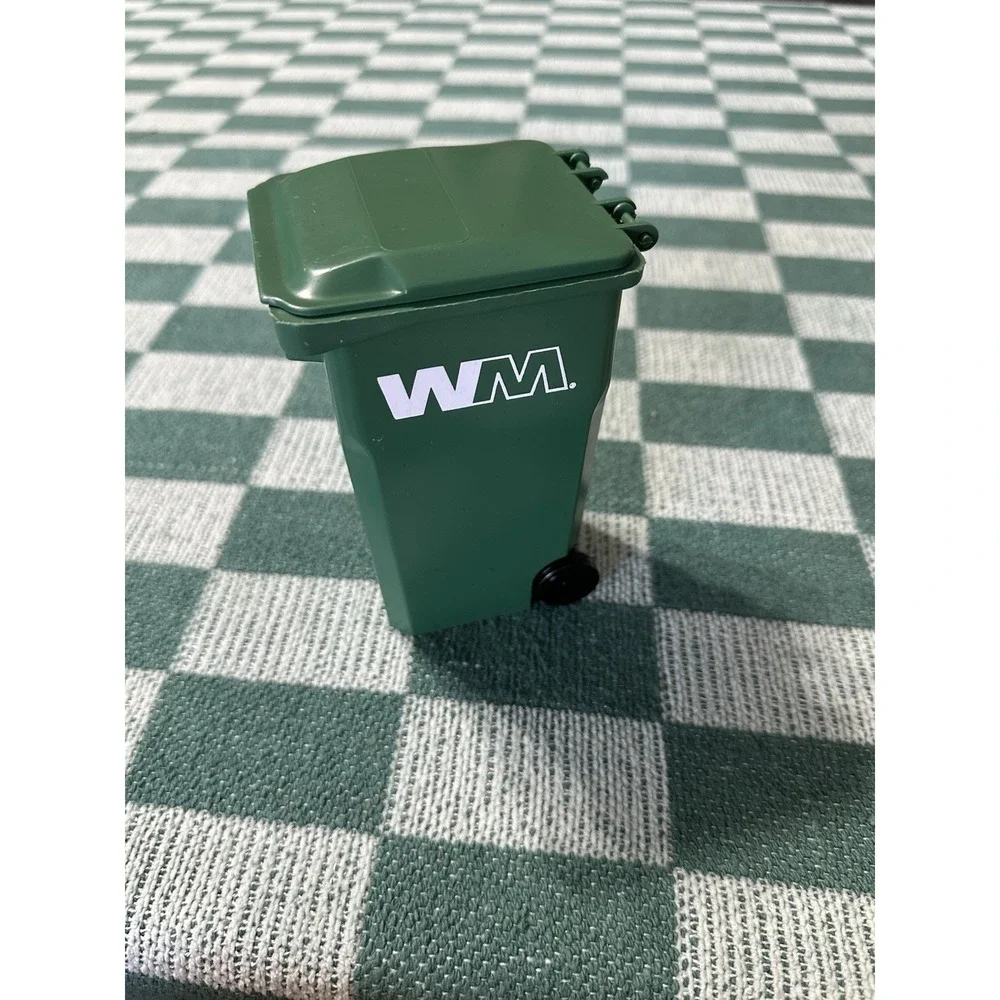 WM Waste Management Mini Trash Can DUMPSTER Desk Pen Holder 5